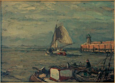 Móló világítótoronnyal (Emden) II alkotó: Leonhard Sandrock
