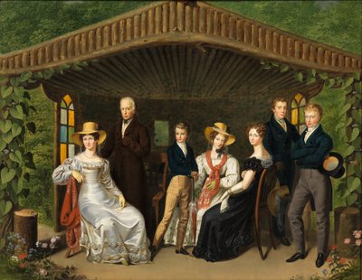 Német: A birodalmi család Reichstadt hercege körül egy nyaralóban alkotó: Leopold Fertbauer