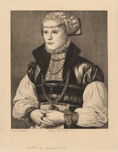 Német hölgy portréja alkotó: Leopold Flameng