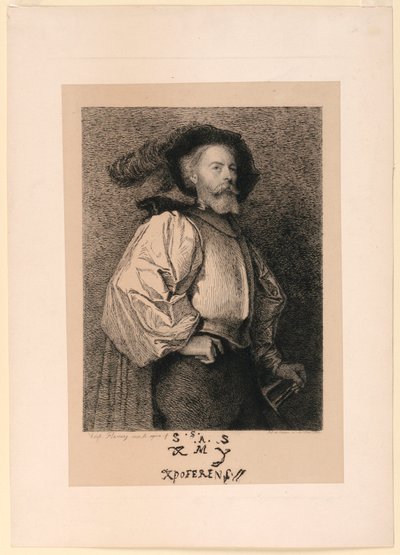 Önarckép lovasként alkotó: Leopold Flameng