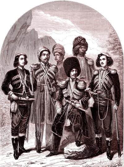 A Transcaucase és Georgia.Oroszország 1865-ben. (metszet) alkotó: Leopold Flameng