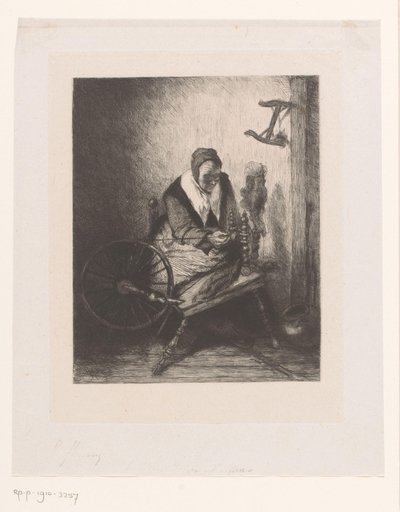 Nő a rokka mellett alkotó: Leopold Flameng