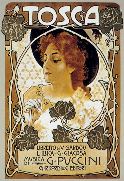 Leopoldo Metlicovitz borítója Giacomo Puccini Tosca című operájának partitúrájának alkotó: Leopoldo Metlicovitz