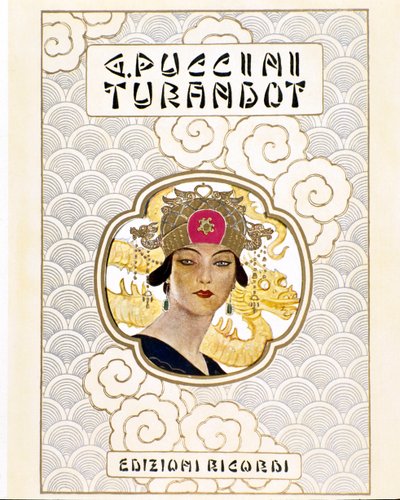 A Turandot c. opera partitúrájának borítója. 1926 (metszet) alkotó: Leopoldo Metlicovitz