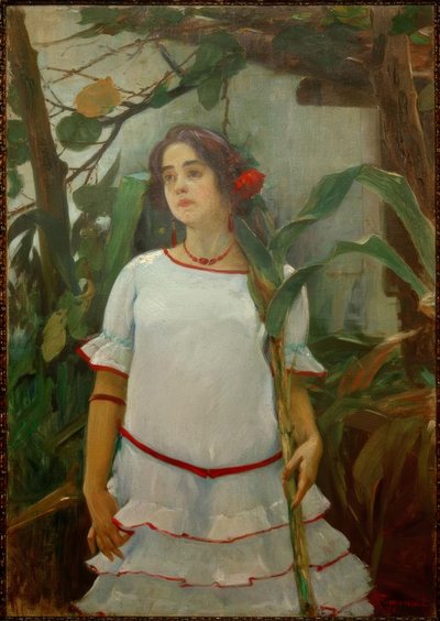 Retrato de muchacha con caña (Lány bottal) alkotó: Leopoldo Romañach