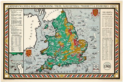 Anglia és Wales térképe alkotó: Leslie MacDonald Gill