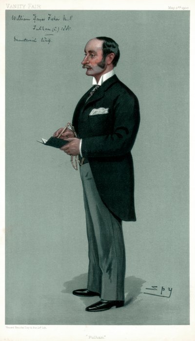 Fulham, William Hayes Fisher, brit politikus, 1900. alkotó: Leslie Matthew Ward