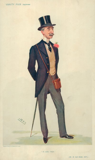 W Hall Walker képviselő, szerencsés tulajdonos, 1906. június 21., Vanity Fair rajzfilm alkotó: Leslie Matthew Ward