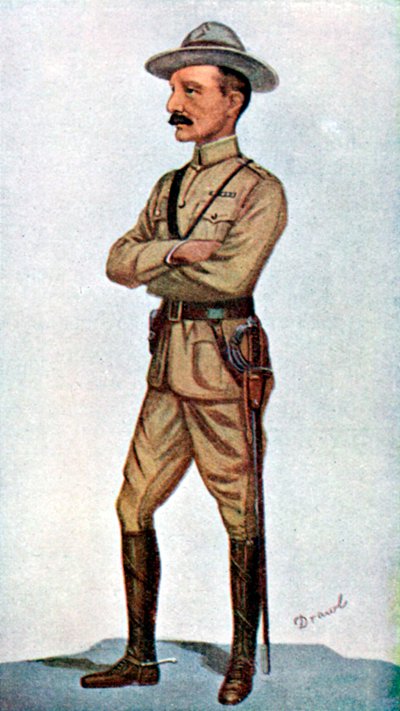 Robert Baden-Powell angol katona, 1900. alkotó: Leslie Matthew Ward