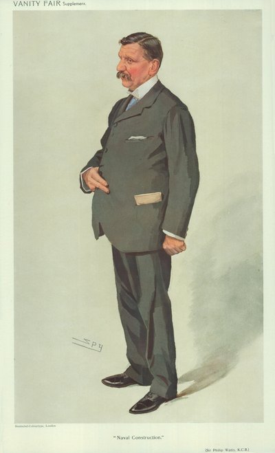 Sir Philip Watts, Haditengerészet, 1910. április 7., Vanity Fair rajzfilm alkotó: Leslie Matthew Ward
