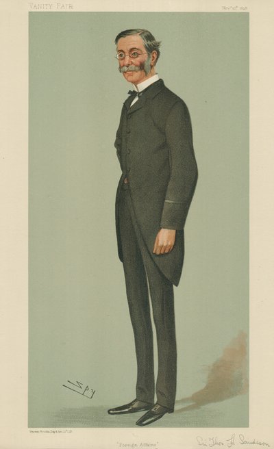 Sir Thomas Henry Sanderson, Foreign Affairs, 1898. november 10., Vanity Fair rajzfilm alkotó: Leslie Matthew Ward