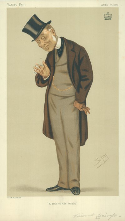 Torrington vikomt, A világ embere, 1876. április 15., Vanity Fair rajzfilm alkotó: Leslie Matthew Ward