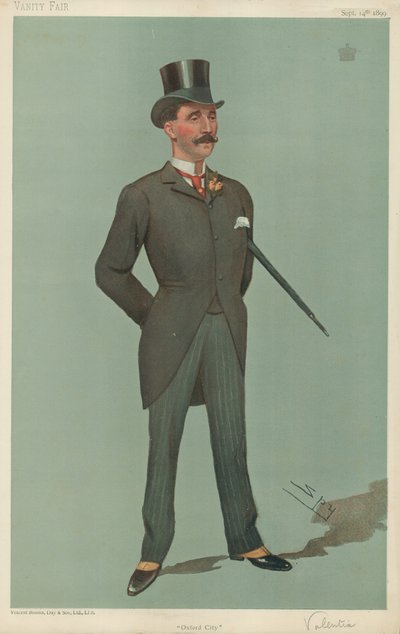 Viscount Valentia, Oxford City, 1899. szeptember 14., Vanity Fair rajzfilm alkotó: Leslie Matthew Ward