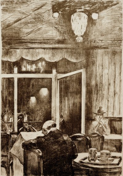 Este a Café Bauerben alkotó: Lesser Ury