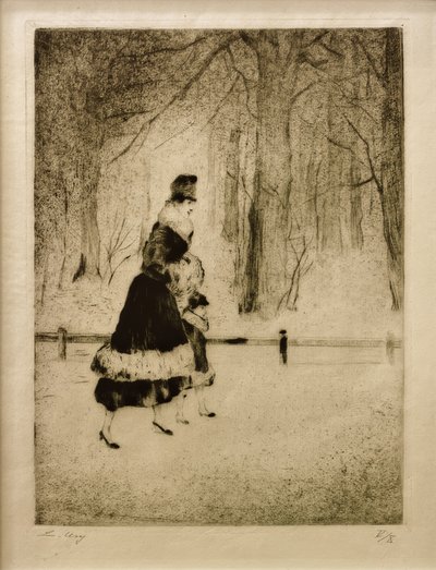 Hölgy gyermekkel az állatkertben alkotó: Lesser Ury