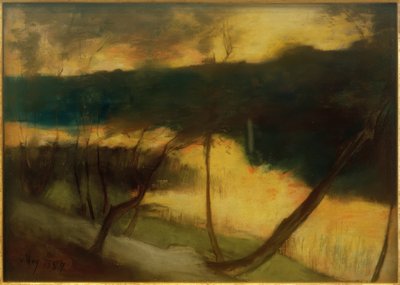 Folyói táj - esti hangulat alkotó: Lesser Ury