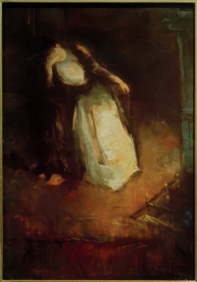 Nő a kandallónál (ábrázolás a kandallónál) alkotó: Lesser Ury
