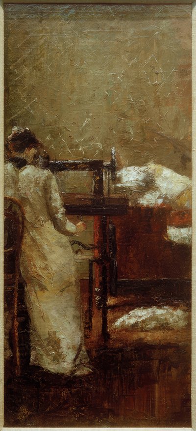 Nő a varrógépnél alkotó: Lesser Ury