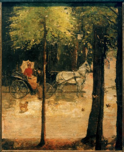 Tavasz a Tiergartenben (hölgy a hintóban) alkotó: Lesser Ury