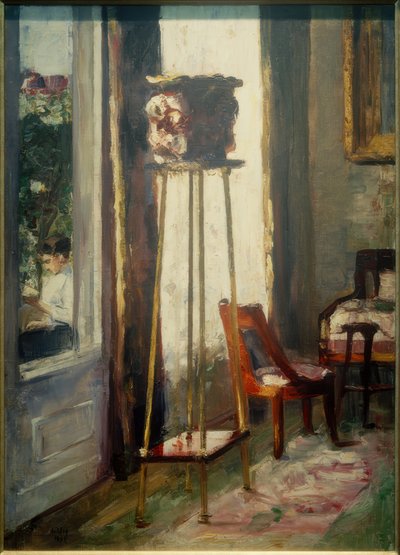 Belső (belső jelenet és olvasó nő) alkotó: Lesser Ury