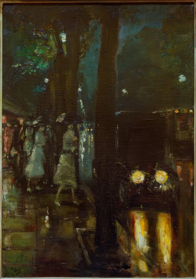Éjszakai jelenet a Kurfürstendamm-on, kilátással a .. alkotó: Lesser Ury