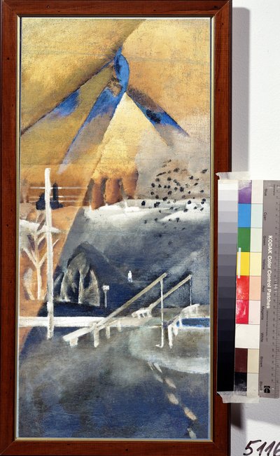 ""téli táj"" Lev Alexandrovich Bruni festménye (1894-1948) 1918 Magángyűjtemény alkotó: Lev Aleksandrovitc Bruni