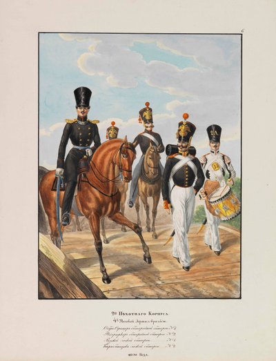Az orosz császári hadsereg 2. gyalogos hadosztálya, 1837-1839. alkotó: Lev Alexandrovich Belousov