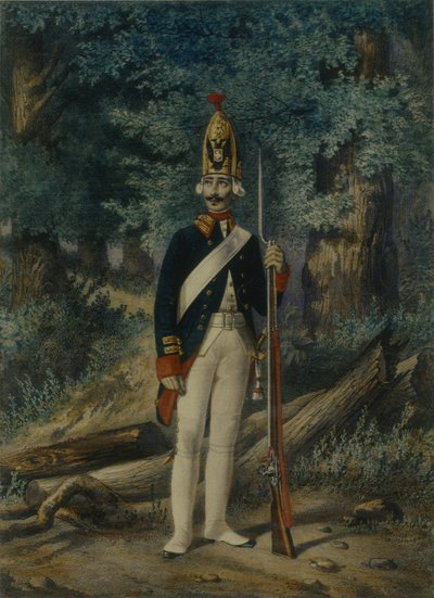 A Preobraženszkij-ezred gránátosa az 1800-as, 1840-es években alkotó: Lev Alexandrovich Belousov