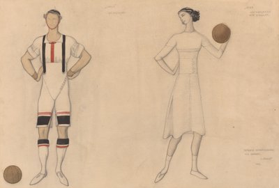 Jelmeztanulmány a "Jeux"-hoz alkotó: Lev Samoilovich Bakst