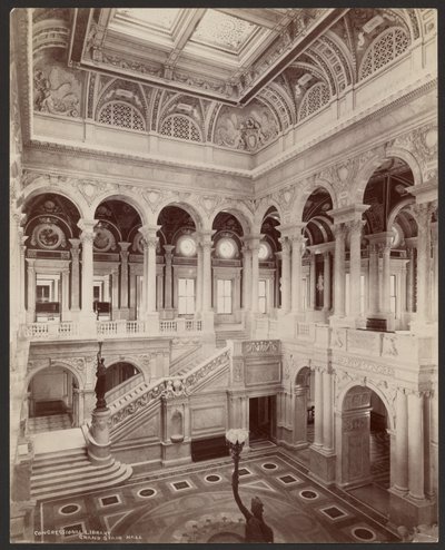 Kongresszusi Könyvtár: Grand Stair Hall alkotó: Levin C. Hardy