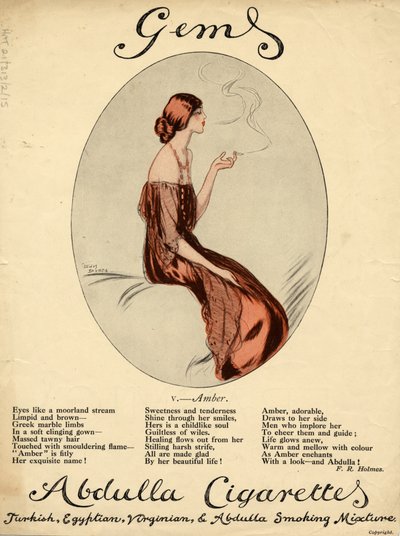 Abdulla cigaretták, 1920-as évek alkotó: Lewis Baumer