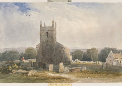 Chaldon templom: akvarell festészet, és [c 1830-1840] alkotó: Lewis John Wood