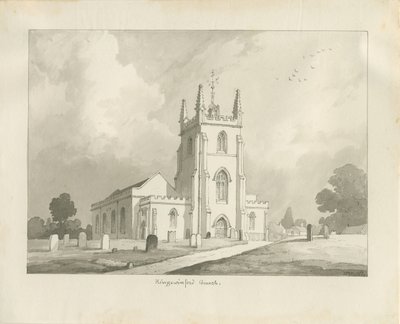 Kingswinford templom: szépia rajz, 1837 alkotó: Lewis John Wood