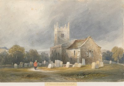 Waterfall Church: akvarell festészet, és [c 1830-1840] alkotó: Lewis John Wood