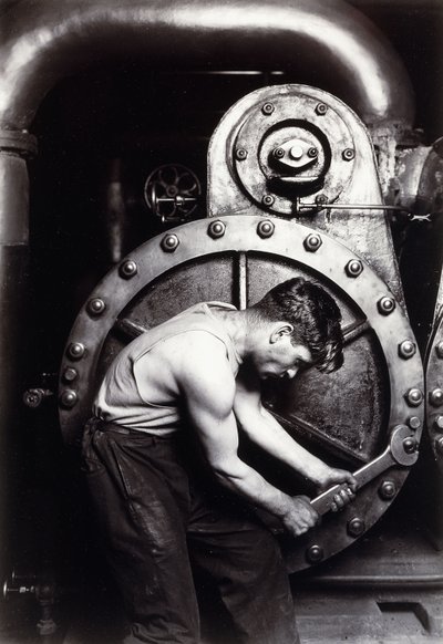 Erőműszerelő, 1924 körül; alkotó: Lewis Wickes Hine