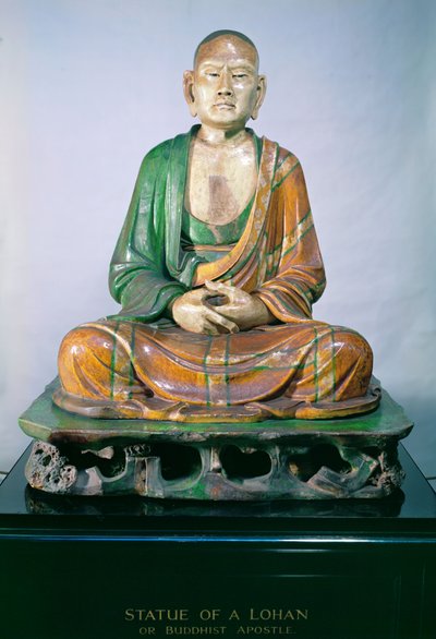 Kőedény Luohan, Liao-dinasztia, (mázas kőedény) alkotó: Liao Dynasty Chinese School
