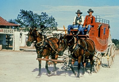 Egy felújított postakocsi Alamo Village-ben, Brackettville-ben, Texasban (fotó) alkotó: Unbekannt Unbekannt