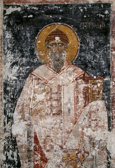 Apostol, freskó a bizánci Szent Apostolok templomában az Athéni Agorában, Görögországban alkotó: Unbekannt Unbekannt