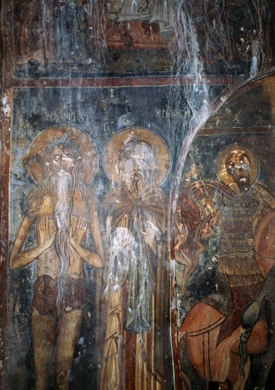 Krisztus és a szentek, freskó Agios Ioannis templomban, Kantanos, Kréta, Görögország (fotó) alkotó: Unbekannt Unbekannt