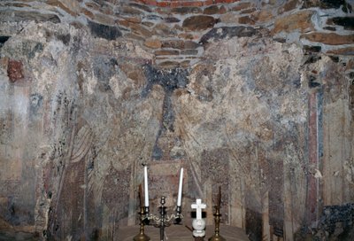 Sérült freskó a görögországi Kantanos-i templomban, Kréta (fotó) alkotó: Unbekannt Unbekannt