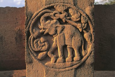 Elefánt, dombormű a 2-es sztúpán, Sanchi (UNESCO Világörökség listája). alkotó: Unbekannt Unbekannt