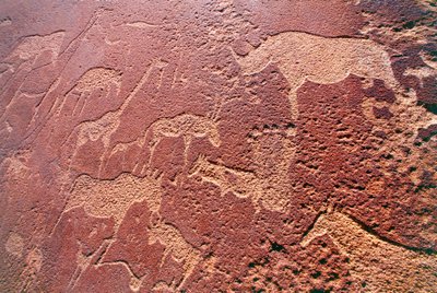 Namíbia, Damaraland vadon, Twyfelfontein, Brandberg-hegység, kőkorszaki sziklametszet alkotó: Unbekannt Unbekannt