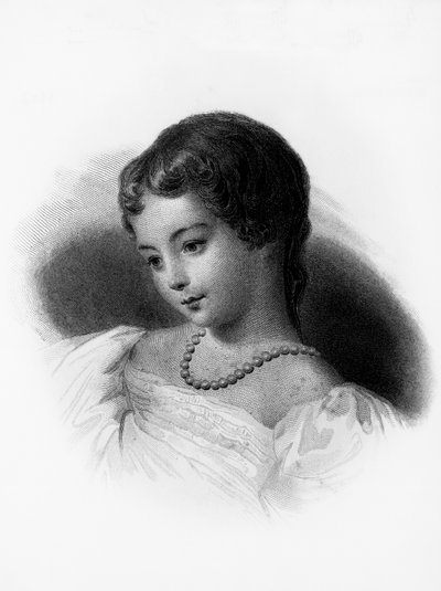 Augusta Ada Byron, Lovelace grófnő (1815-1852) portréja, angol matematikus és író, első számítógép-programozóként tartják számon, metszet. alkotó: Unbekannt Unbekannt