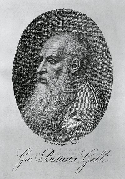 Giovan Battista Gelli (1498-1563) olasz filozófus, író és tudós portréja, Giuseppe Benaglia (kb. 1796-1830) metszete alkotó: Unbekannt Unbekannt
