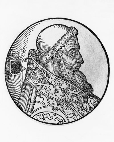 I. Honorius (meghalt 638-ban), a katolikus egyház 70. pápája portréja 625-ből, metszet alkotó: Unbekannt Unbekannt