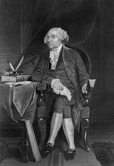 John Adams (1735-1826) amerikai politikus, 1797 és 1801 között az Egyesült Államok második elnöke, 1789 és 1797 között első alelnök portréja, metszet alkotó: Unbekannt Unbekannt