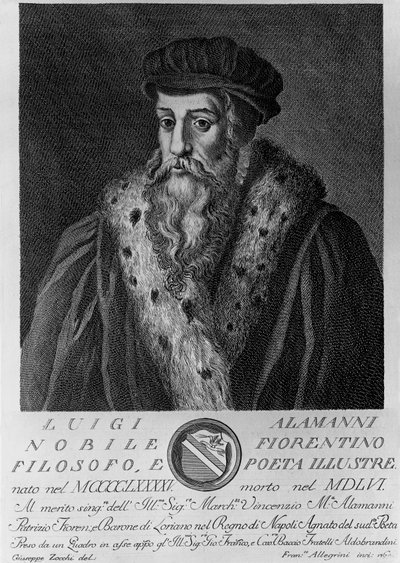 Luigi Alamanni (1495-1556) olasz költő portréja, Francesco Allegrini (1729-1773 után) metszete Giuseppe Zocchi (született 1711-ben vagy 1717-ben, meghalt 1767-ben) rajza alapján alkotó: Unbekannt Unbekannt