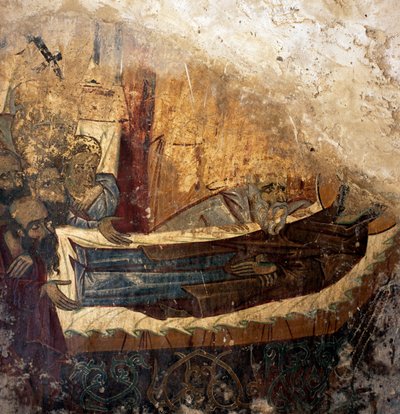 Freskó maradványai az Agios Georgios Xifoforos bizánci templomban, Apodoulou, Kréta, Görögország (fotó) alkotó: Unbekannt Unbekannt