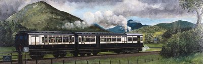 A Coniston Steam Motor Train a Furness Railway-n, Cumbria alkotó: Unbekannt Unbekannt