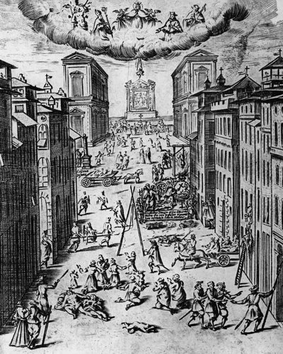 A pestis Milánóban 1630-ban, rézkarc, Olaszország alkotó: Unbekannt Unbekannt